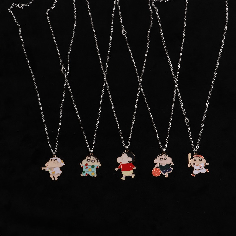 Kalung Rantai Dengan Liontin Kartun Shin-Chan Untuk Pasangan / Pria / Wanita