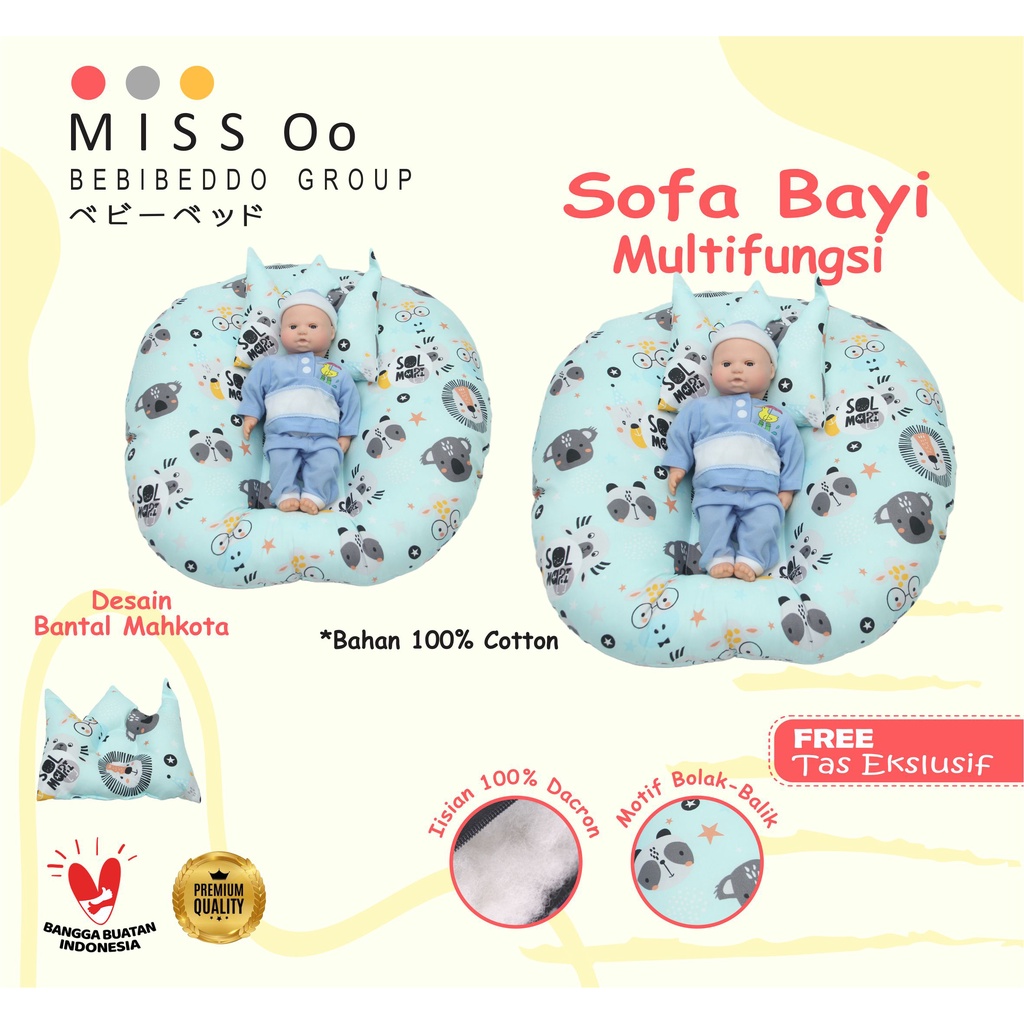 Sofa bayi / baby launger FREE bantal mahkota bayi dan tas