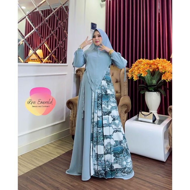(COD)ORI IRNA GALLERY Evalia Set Syari By iRna Emerald