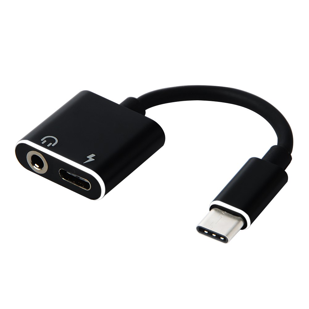 Adapter USB Type C to AUX 3.5mm Headphone + USB Type C - W1O33 - HTM