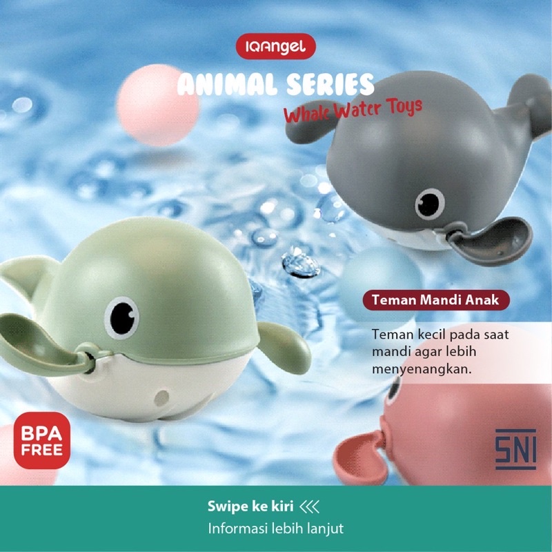 IQ Angel whale water toy mainan renang mandi anak