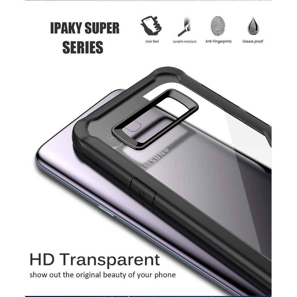 iPaky Case Samsung Galaxy A6 plus, J8 2018, S7 Edge, S8, S8 Plus Soft TPU Armor Bumper Anti Crack