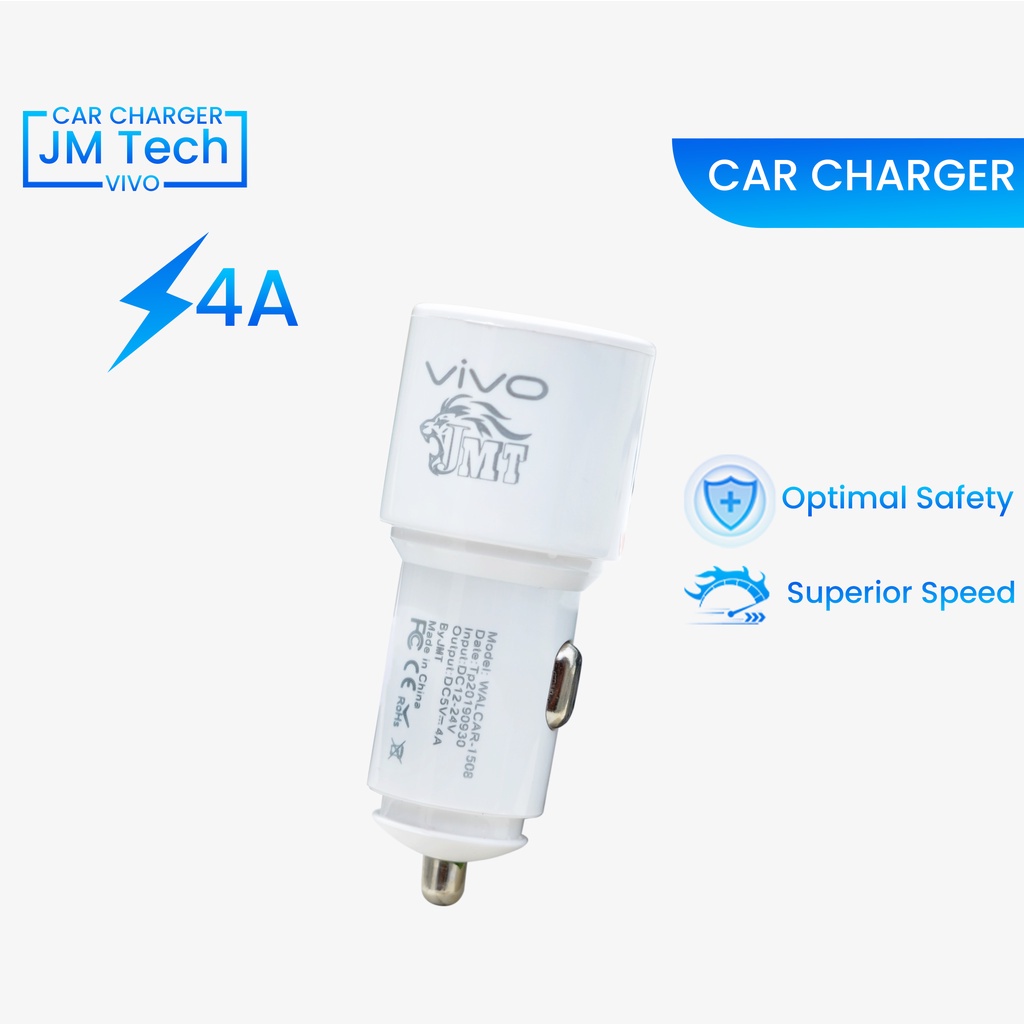 SAVER  ORIGINAL 100% JMT CAR CHARGER SUPPER VOOC BYJMT 4A(OPPO,VIVO)