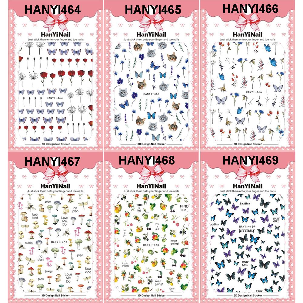AUGUSTINA Agustina Butterfly Nail Art 3D Tahan Air Tembus Dekorasi Nail Art
