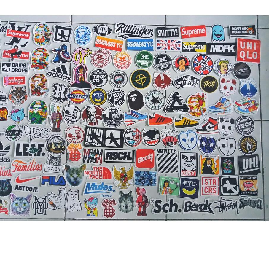 

(htq-655) [Khusus 50pcs] Stiker distro brand kualitas import - harga tangan pertama random ( TIDAK B