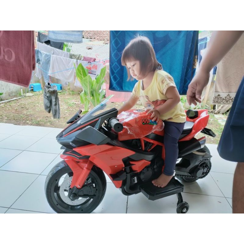 MOTOR AKI MOKIDZ GP H2R BAN EVA AKI 12 VOLT - MAINAN MOTOR AKI ANAK