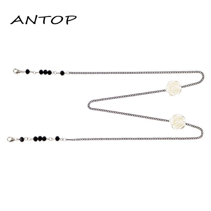 Kalung Rantai Dengan Liontin Topeng Bunga Retro Anti Jatuh Untuk Wanita