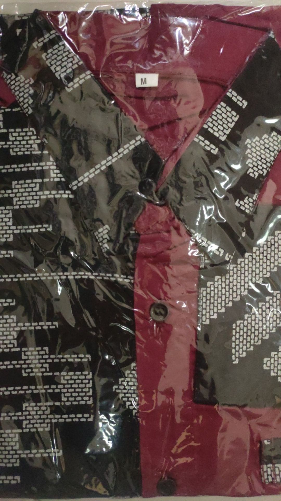 Kemeja Batik Kombinasi Pria Lengan Panjang Simple Modern Zigzag