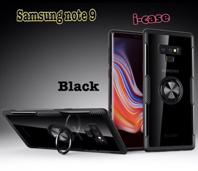 Case Samsung Galaxy Note 9 New Hybrid Ring Stand Clear - casing note9 SAMSUNG