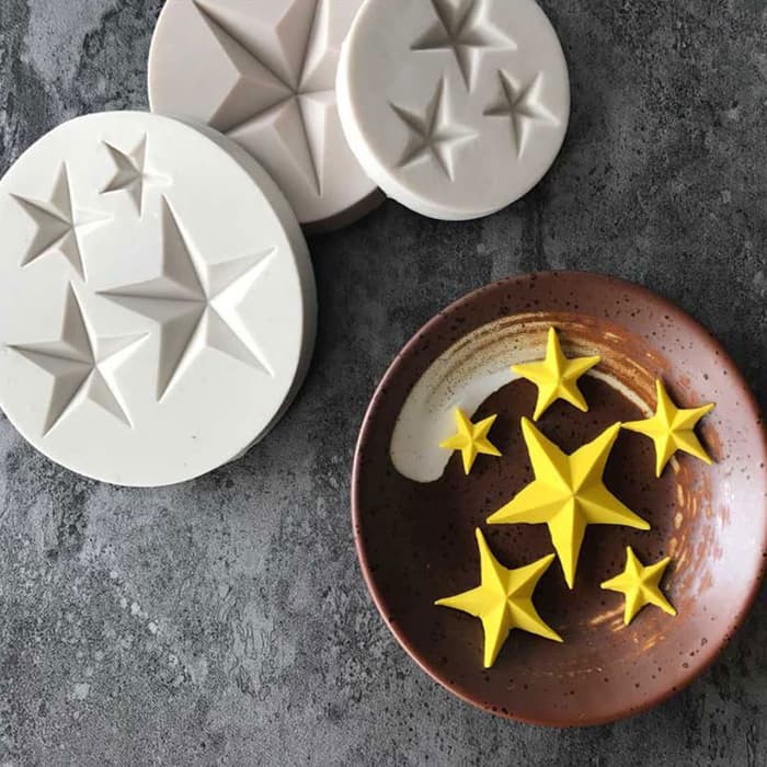 3D Silicon Mold Fondant Cake Decoration - 3 Size Star