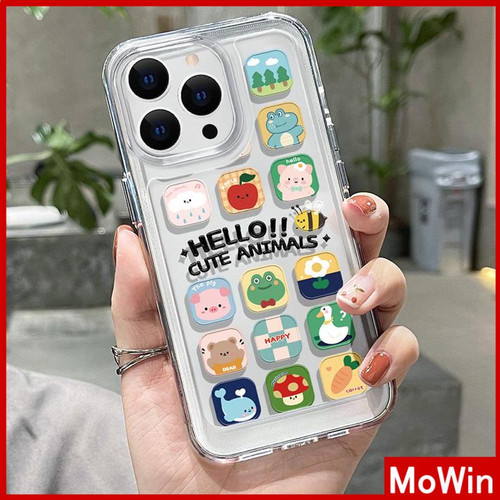 iPhone Case HD Acrylic Hard Case High Clear Metal Button Protection Camera Shockproof Cartoon Cute Compatible with iPhone 14 Pro Max 14 Plus 13 Pro Max 12 Pro Max 11 XR 7Plus