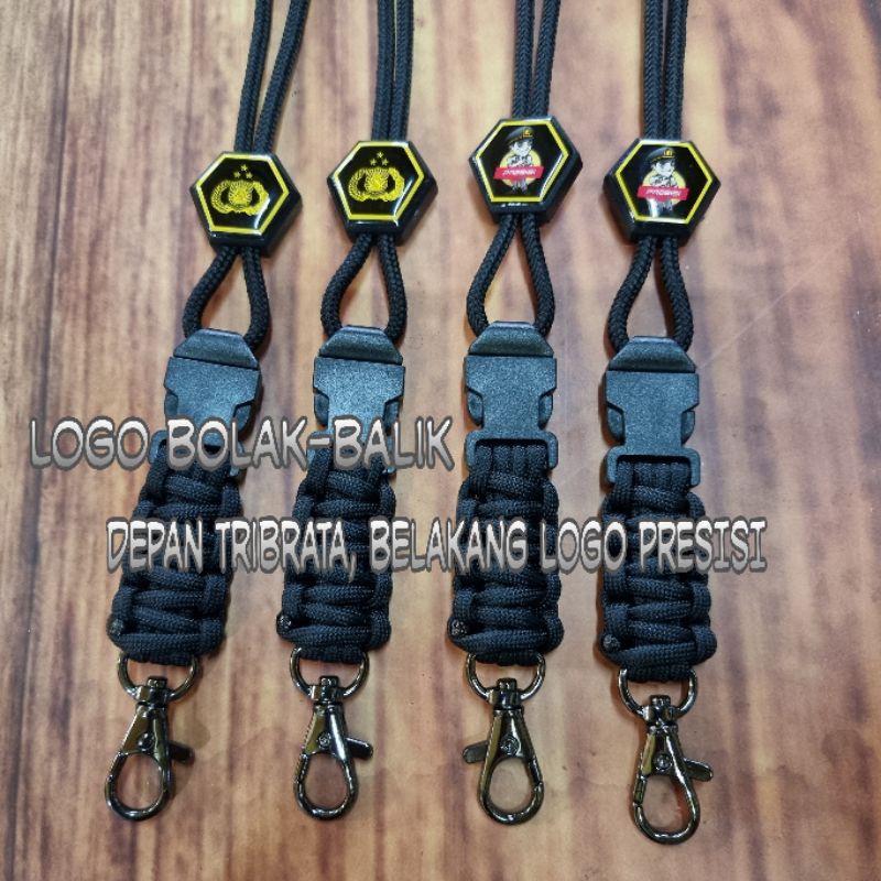 

lanyard tribrata polri plus belakang logo presisi. bolak-balik. lanyard tactical