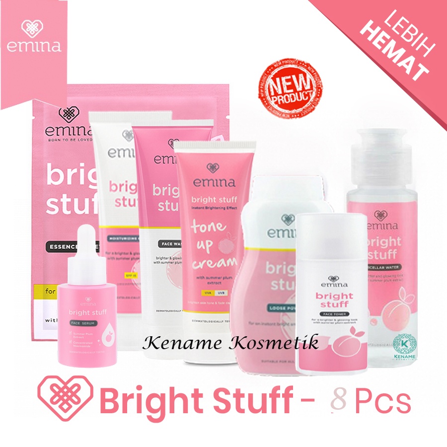 Paket Lengkap Emina Bright Stuff 8 pcs include serum - Pelembab - Perawatan wajah - Skincare