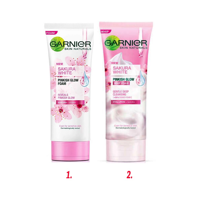 Garnier Sakura White Pinkish Glow Foam Whip Gentle Foam Sabun Cuci Muka Untuk Wajah Cerah Merona