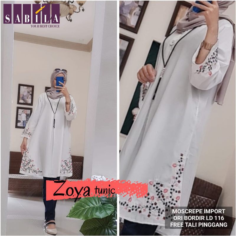 [RESTOCK] ZOYA TUNIK ORIGINAL BY SABILA / TUNIK JUMBO LD 112 / ATASAN PUTIH DAN HITAM TERLARIS