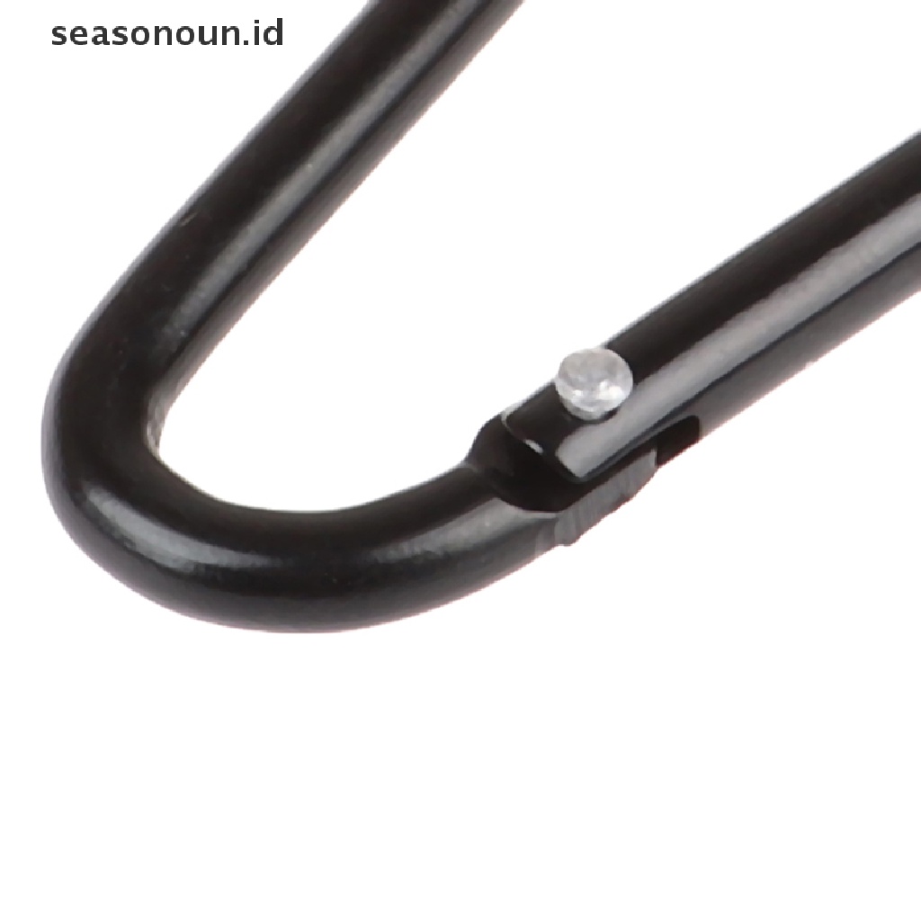 10 Pcs Gantungan Kunci Carabiner Bentuk D Bahan Aluminum Alloy Warna Hitam