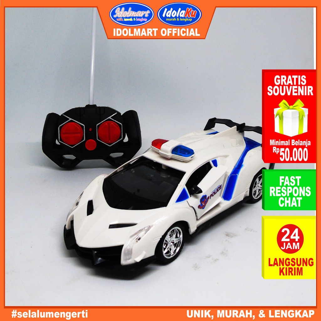 IDOLMART Mainan Anak Mobil Remote Control / RC POLICE LAMBORGHINI 17228a