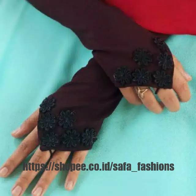 Handsock Renda Flow Hitam / Handsock Cincin Renda / Handsock Ring /Handsock Muslim / Handsock Wanita