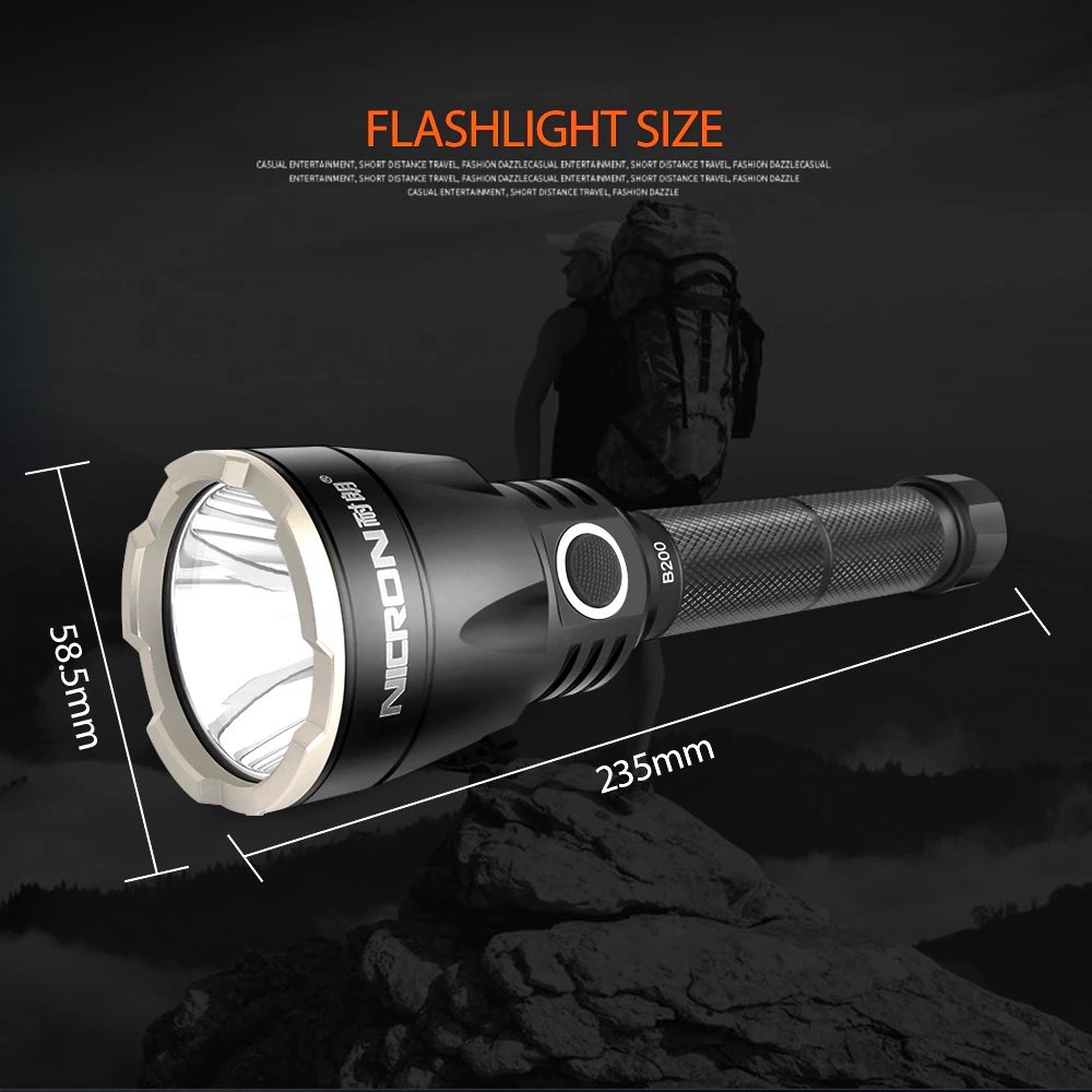 NICRON B200 - Far Distance Tactical Flashlight - Senter 1000 Lumens