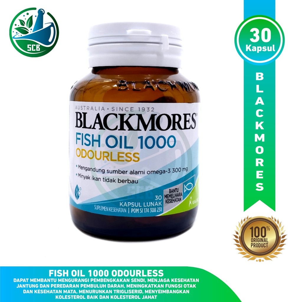 Blackmores Odourless Fish Oil 1000 (KECIL) - Isi 30 Kapsul