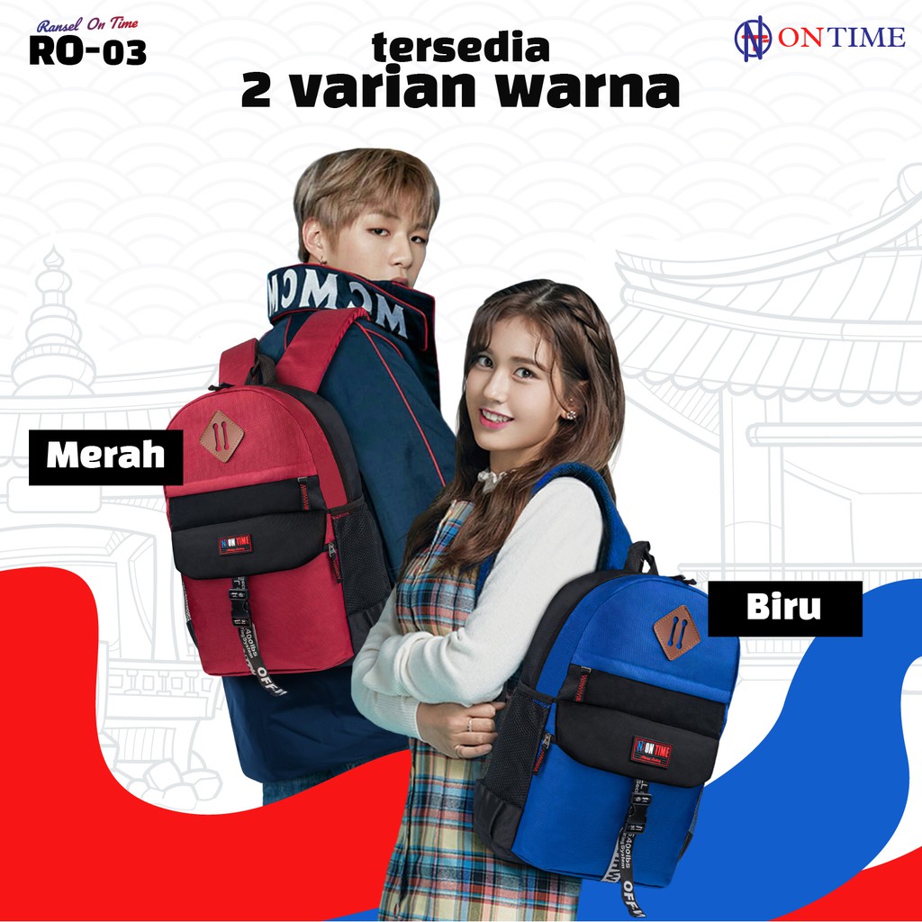 Tas Ransel Sekolah Anak Tas Laptop 14 inch Backpack Anak Cowo Cewe Ori Import Tas ONTIME - Goldiesbags