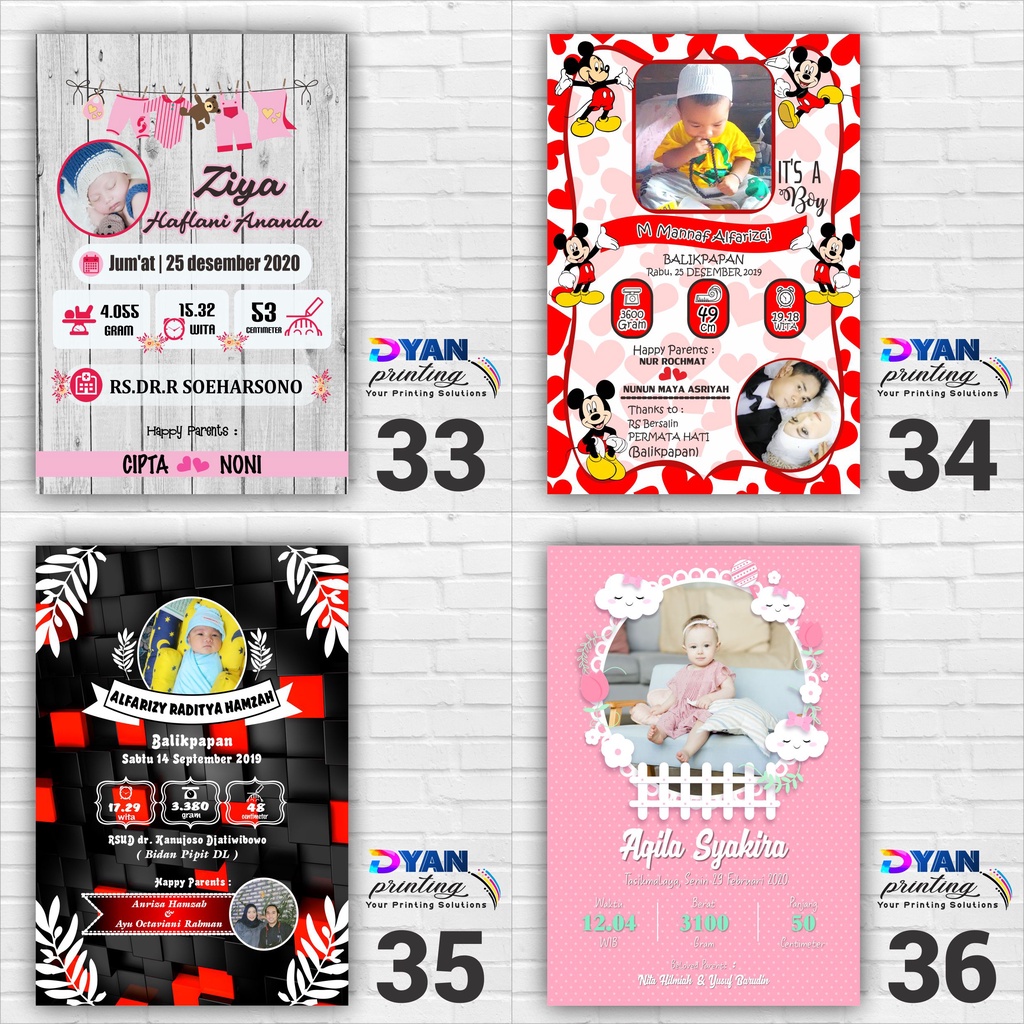 WALLDECOR/HIASAN DINDING BIODATA BAYI &amp; ANAK CUSTOM,BISA COD /BAYAR DITEMPAT