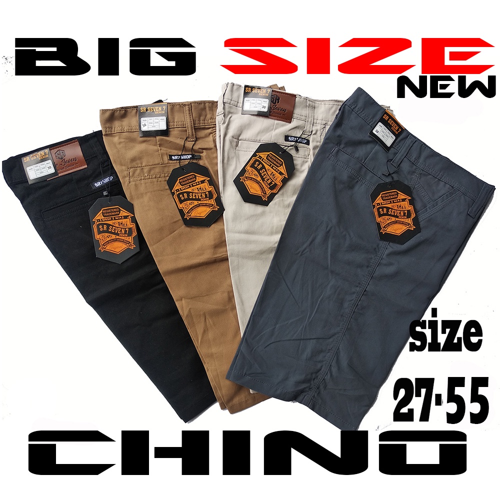 Celana Pendek Pria Jumbo 27-55 Chino Bahan Stretch Melar Elatis Badan Gemuk Super Big Size