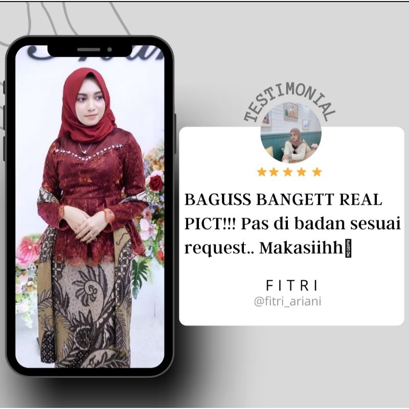 Batik Brokat Couple Kebaya Modern Kebaya Tunangan Kebaya Lamaran Kebaya Wisuda Kebaya Kondangan-5
