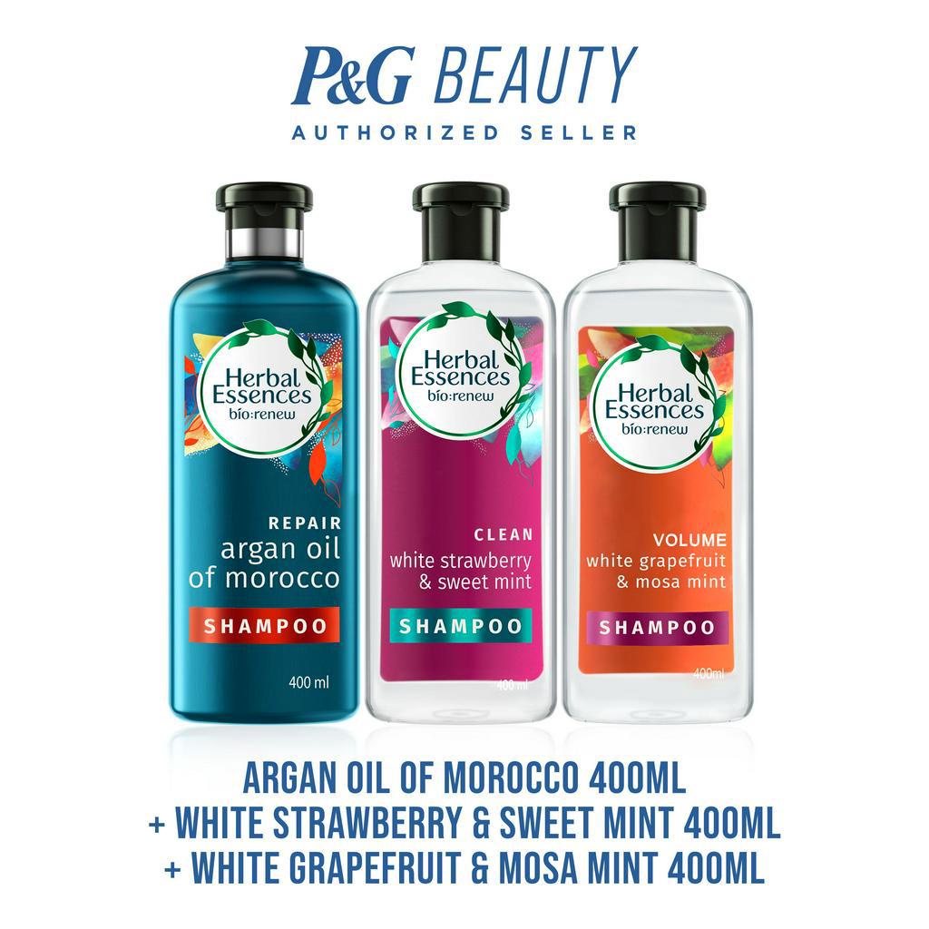 Herbal Essences Bio:Renew 3 Shampoo Mix 400ml Argan Oil + Strawberry Mint + White Grapefruit