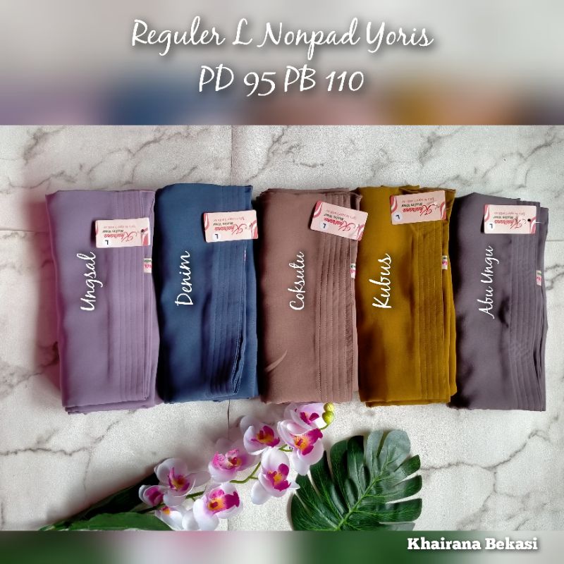 Khimar Khairana Model Nonpad Tegak Mat Yoris Size L