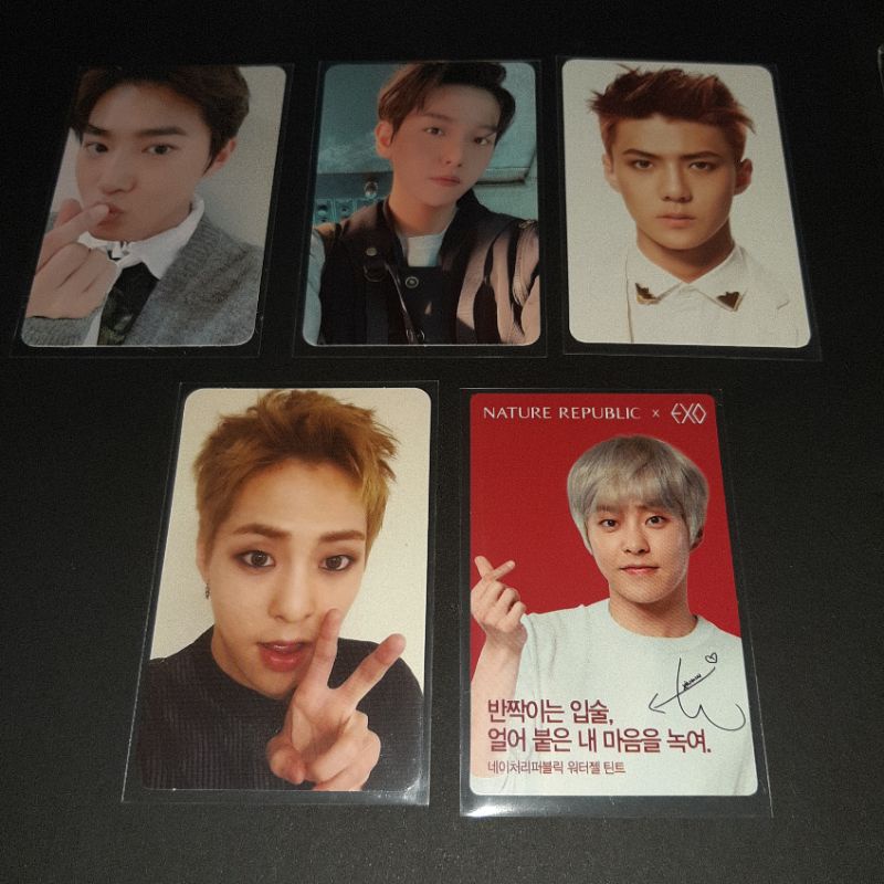PC PHOTOCARD EXO BAEKHYUN SEHUN SUHO XIUMIN OFFICIAL ALBUM NATURE REPUBLIC
