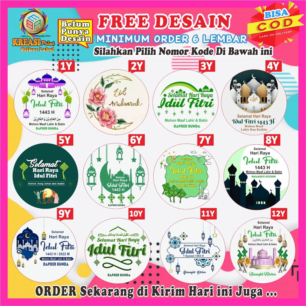 

COD Stiker Segel Sticker Toples Kue Kering Stiker Lebaran Idul Fitri Stiker Kemasan Sticker Hampers