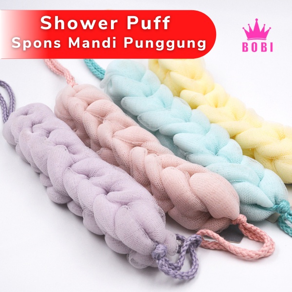 Spons Mandi Panjang- Shower Puff Bath Sponge - Warna Random / Tanpa Plastik satuan