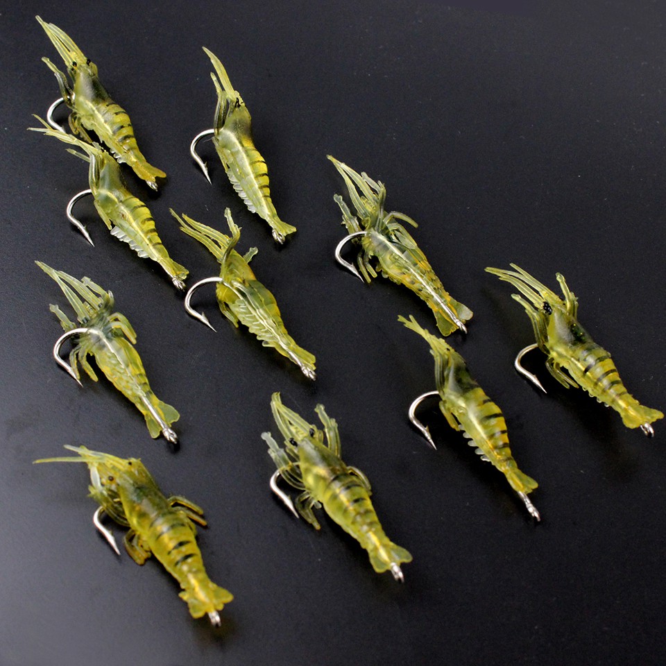 SYFishing 1Pcs Soft Shrimp Umpan Pancing 4cm/1g Swimbait Fishing Lure Umpan lembut udang Jig Kail Bass Wobbler Jigging Tackle