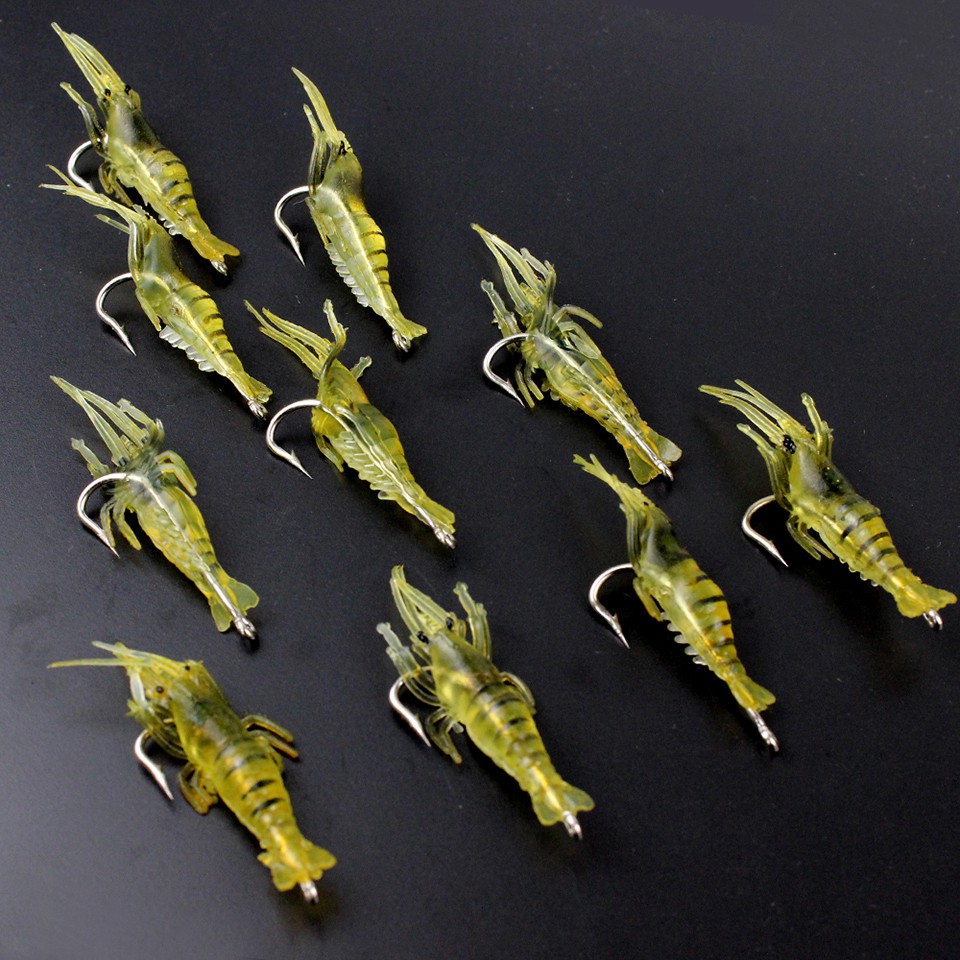 1Pcs Soft Shrimp Umpan Pancing 4cm/1.4g Swimbait Fishing Lure Umpan lembut udang Jig Kail Bass Wobbler Jigging Tackle