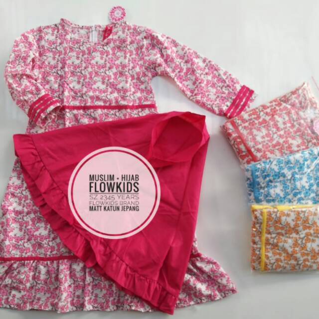 GAMIS FLOWKIDS | GAMIS ANAK KATUN JEPANG  | GAMIS KATUN JEPANG FLOWKIDS