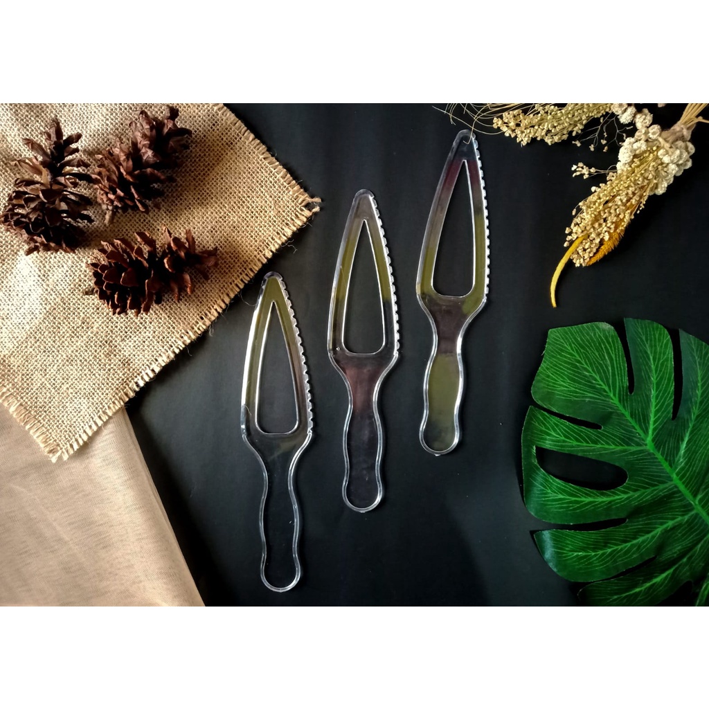 Pisau kue plastik tart / pemotong kue ulang tahun, cake