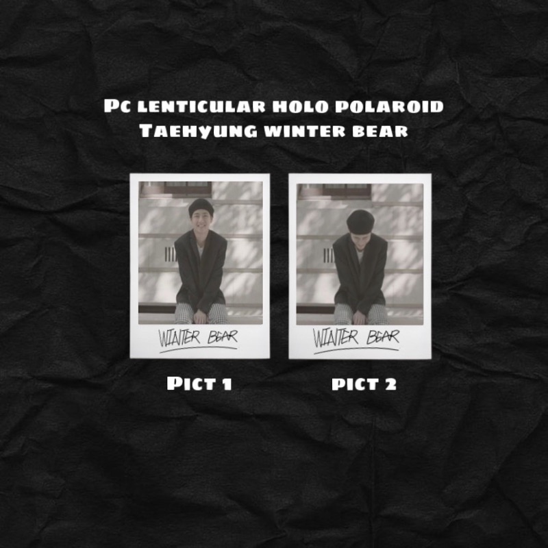 photocard lenticular holo polaroid taehyung winter bear