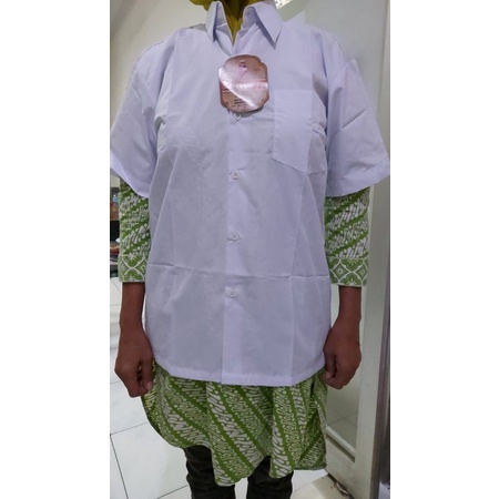 Seragam kemeja lengan panjang PUTIH Litton POLOS SD SMP SMA bahan adem / Hem sekolah putih