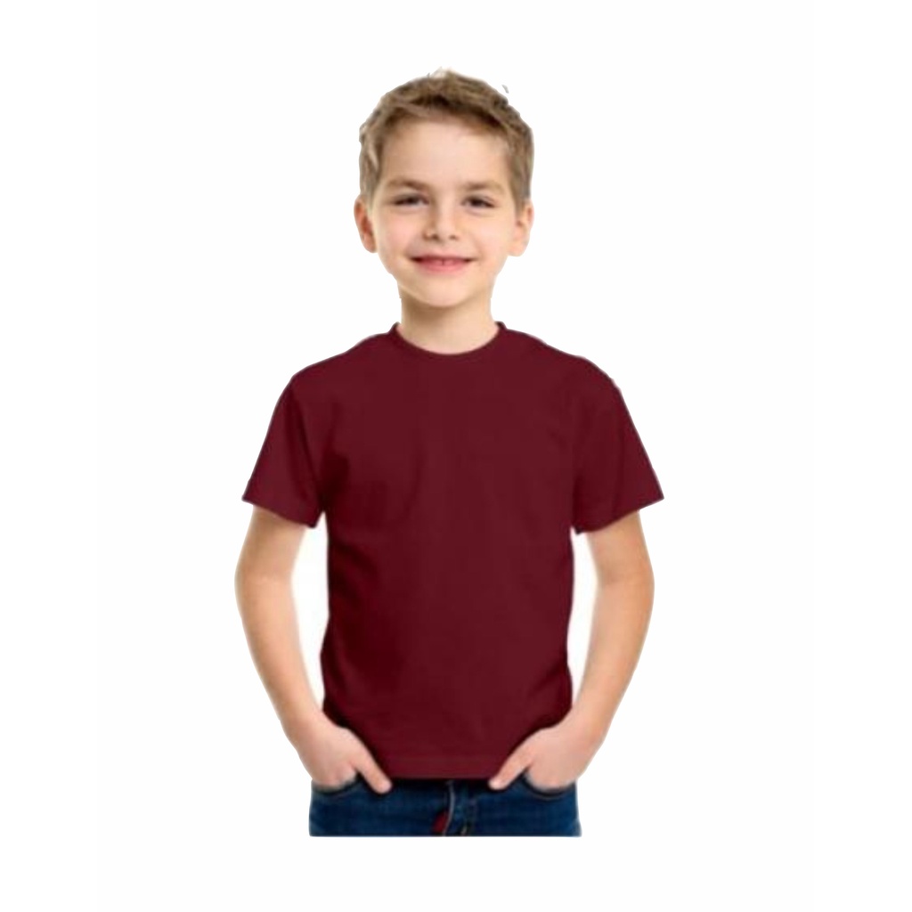 KAOS OBLONG ANAK ANAK UNISEX COTTON COMBED LENGAN PENDEK TSHIRT POLOS UMUR 2-10 TAHUN