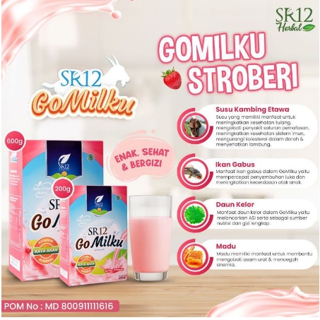 GOMILKU SR12 SUSU KAMBING ETAWA IKAN GABUS DAUN KELOR MADU STAMINA USIA BATITA SAMPAI LANSIA-2