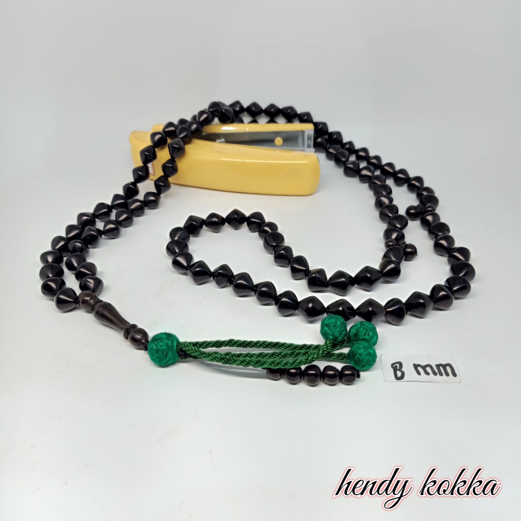 Tasbih Kokka kaukah 99 wajik  rumbay coklat 8.5 mm