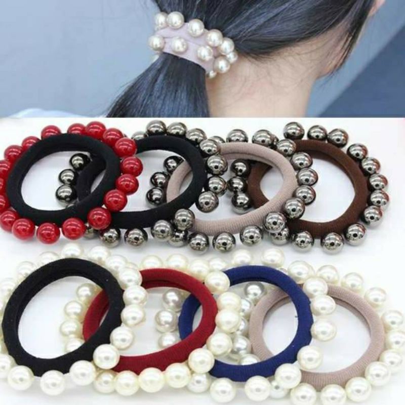 KARET KOREA MUTIARA PREMIUM isi 5 pcs free pouch cantik