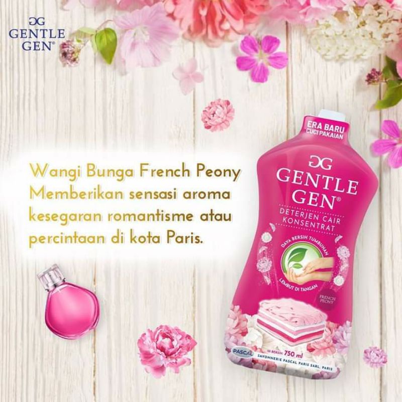 GENTLE GEN DETERJEN CAIR FRENCH PEONY UKURAN 750ML