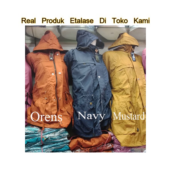 Grosir Jaket Bolak Balik Wanita Jumbo Parka XXL  WaterProff Original / COD Jaket Jumbo Waterproff Big Size Keren