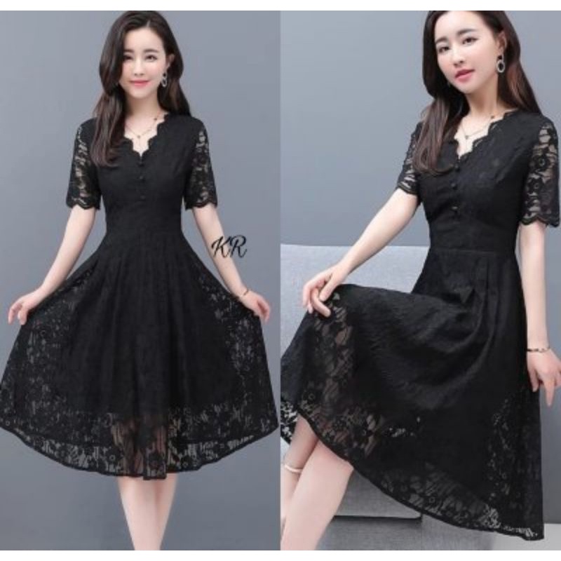 DRESS FASHION MANUELA BRUKAT, DRESS MAXY GAUN , 2 UKURAN