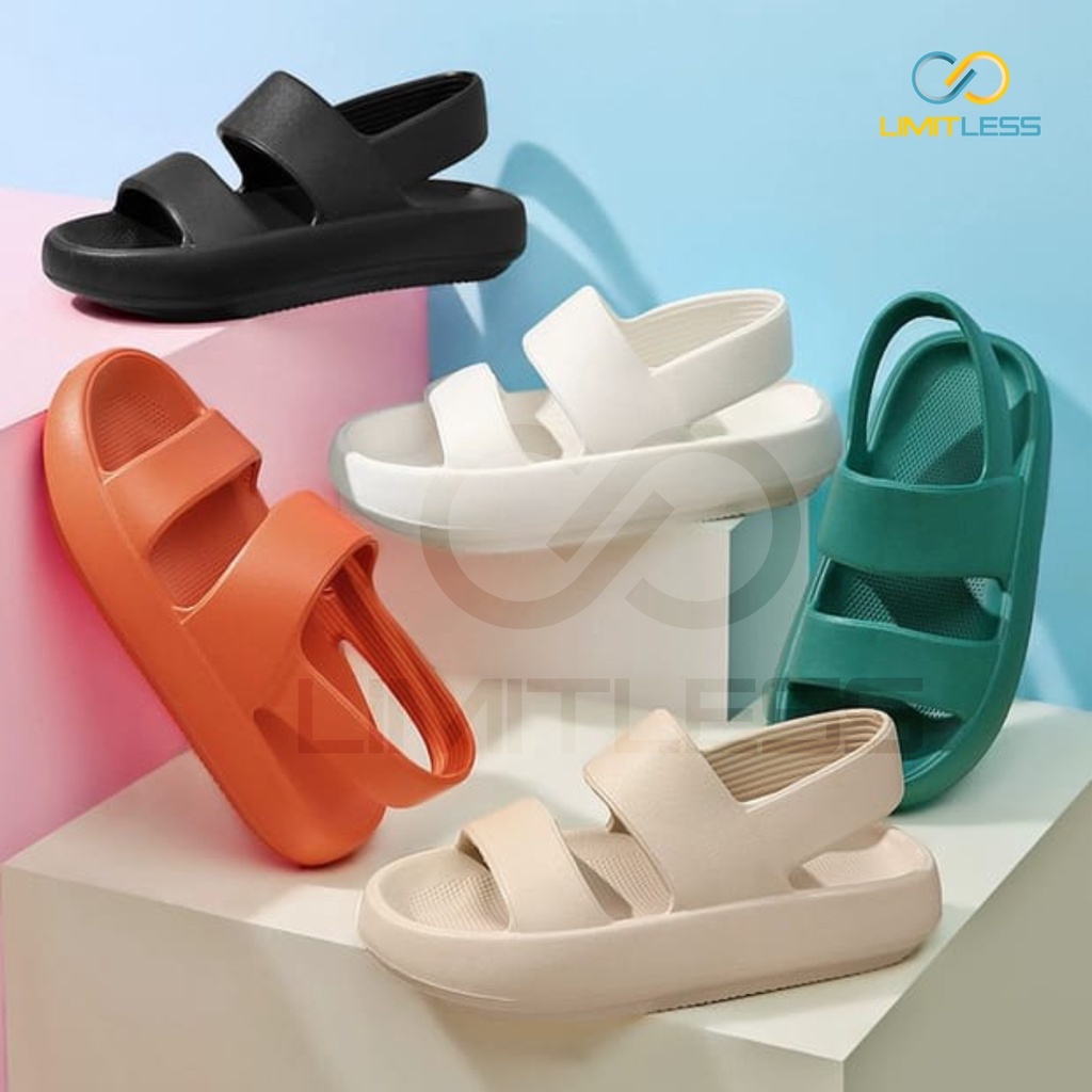 Sandal Wedges Korea Sepatu Sendal Wanita Gunung Korean Limitless Sandal Lalisa Tali Wanita Slip On Ringan Empuk Terbaru Outdoor