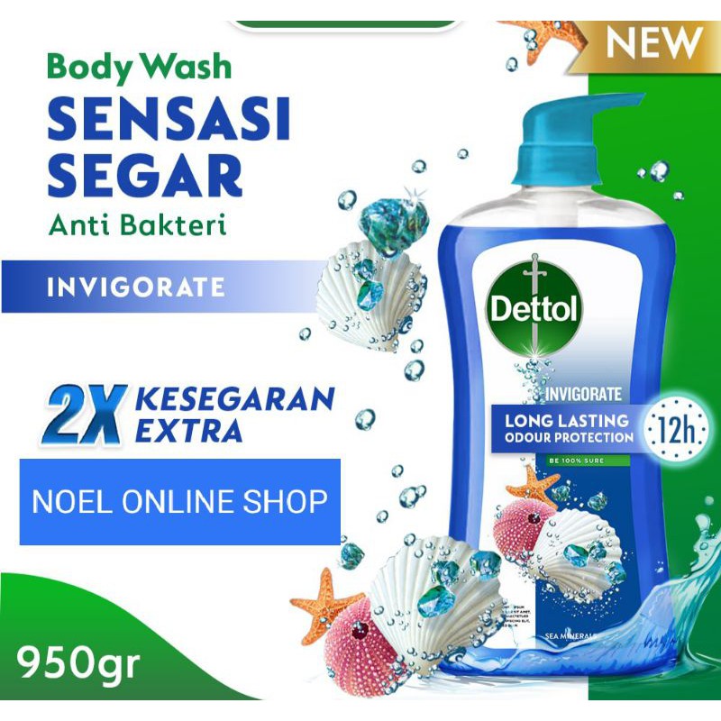 Dettol Sabun Cair Body Wash Invigorate Pump 950 gram 950gram