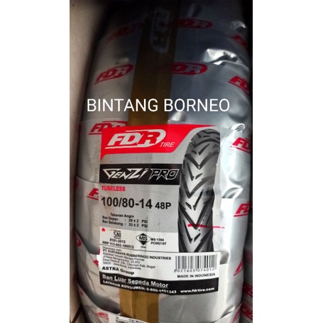 BAN TUBELESS FDR GENZI PRO 100/80/14