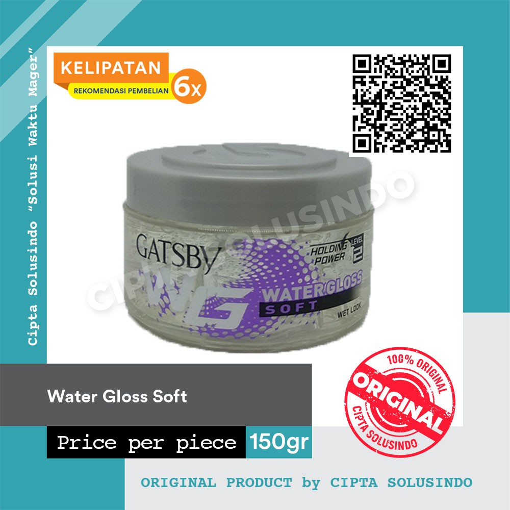 Jual Hair gel rambut gatsby water gloss Soft Level 2 Besar 150g ...